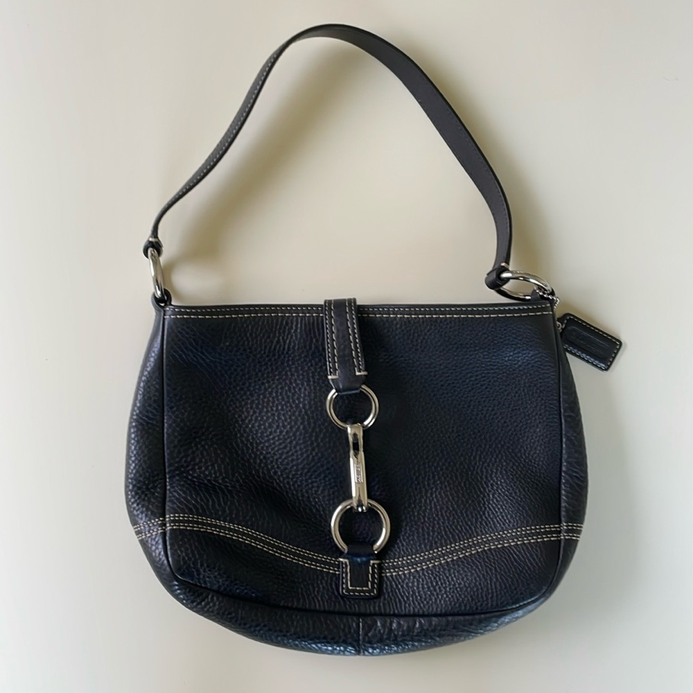 Coach Leather Buckle Shoulder Purse